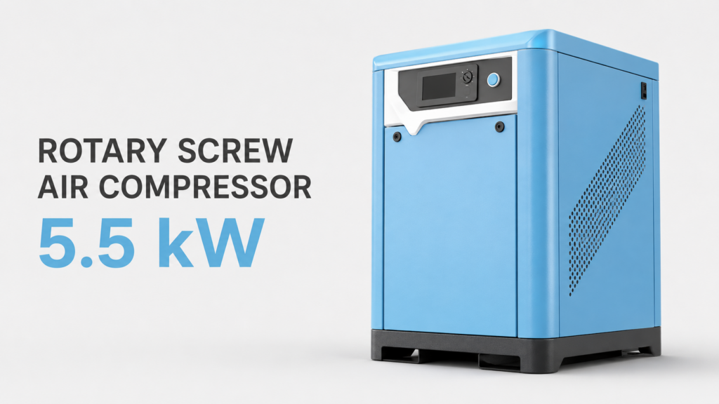 Compresseur d’air à vis à fréquence variable et à aimants permanents refroidi par huile de 5,5 kW