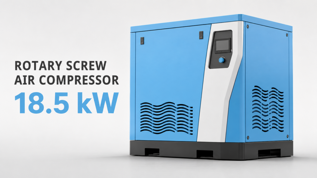 Compresseur d’air à vis à fréquence variable et à aimants permanents refroidi par huile de 18,5 kW